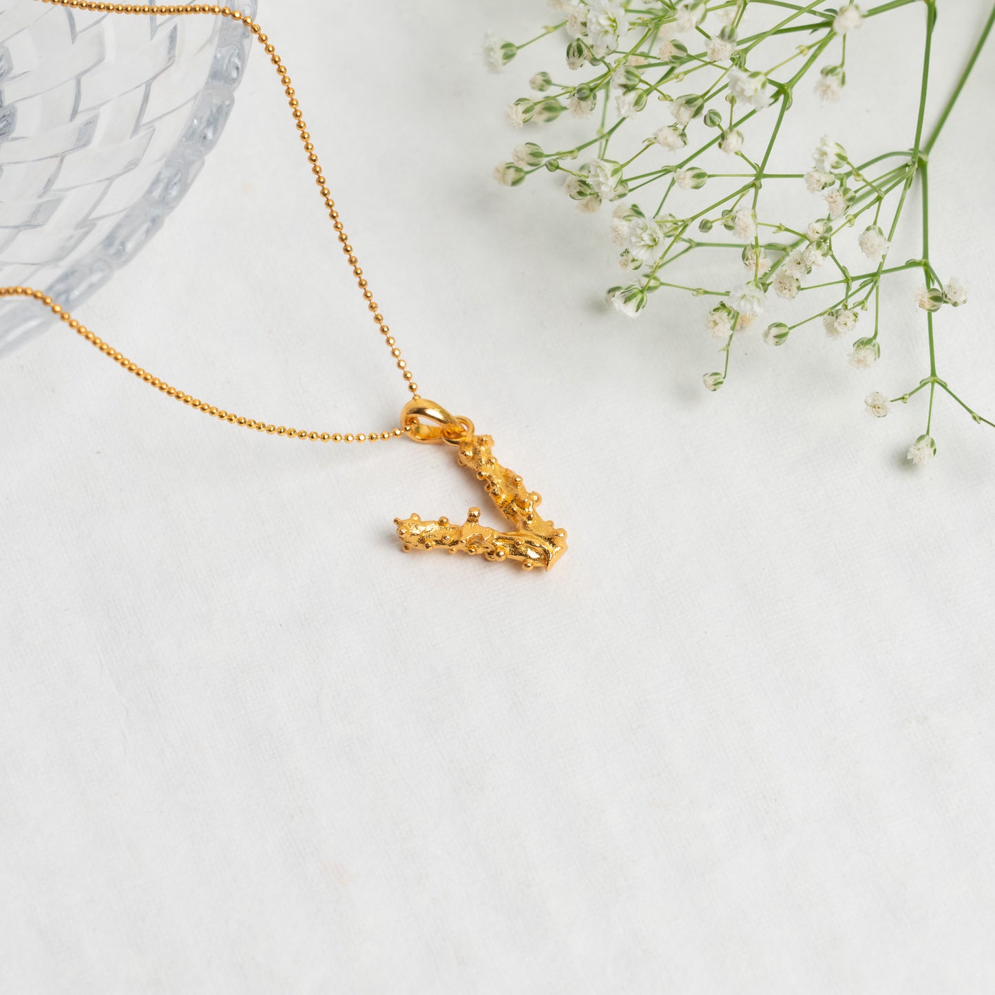 Alphabet V Pendant